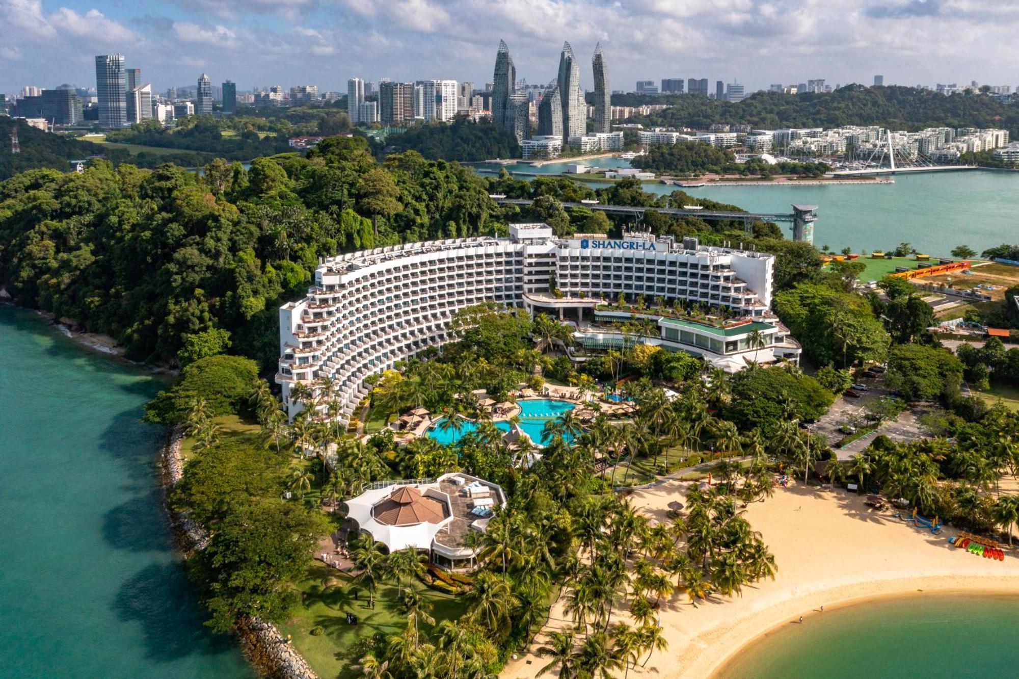 Shangri-La Rasa Sentosa, Szingapúr Kültér fotó Aerial view of the resort